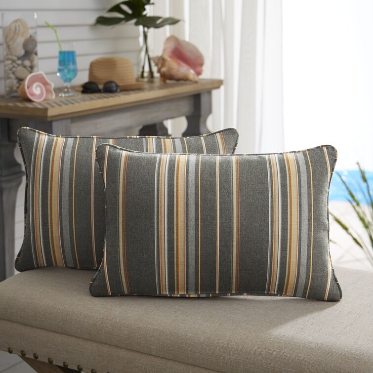 Winston Porter Alaris Striped Indoor Outdoor Throw Pillow